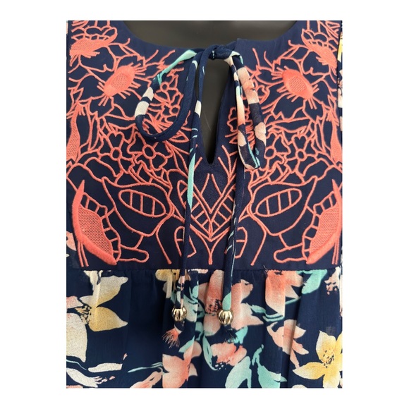 As U Wish Floral Tunic Swing Dress Size Large - Picture 2 of 7